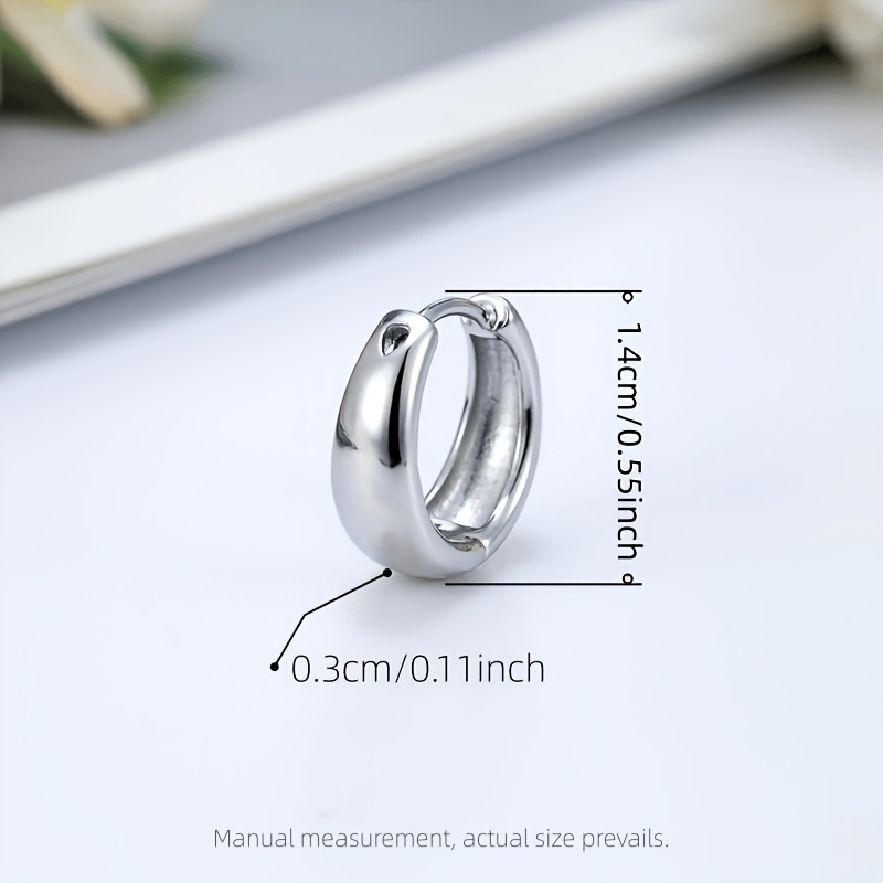 Ladies' Silver Plated Water Droplet Shaped Hoop Earrings